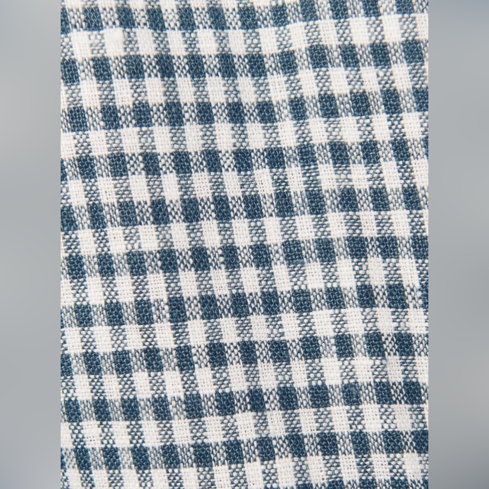 NEW Reformation Balia Midi Linen Dress Slate Check Plaid Navy White | US 2 UK 4 - Picture 15 of 15
